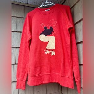 Tuck Shop Trading Co Tomato Red Woman Skateboarding Graphic Sweatshirt, size M